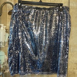 Sequin Snakeprint Size L Mini Skirt